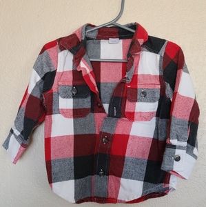 Old Navy Plaid Flannel Long-Sleeve for Toddler, Red/White/Black, 18-24M